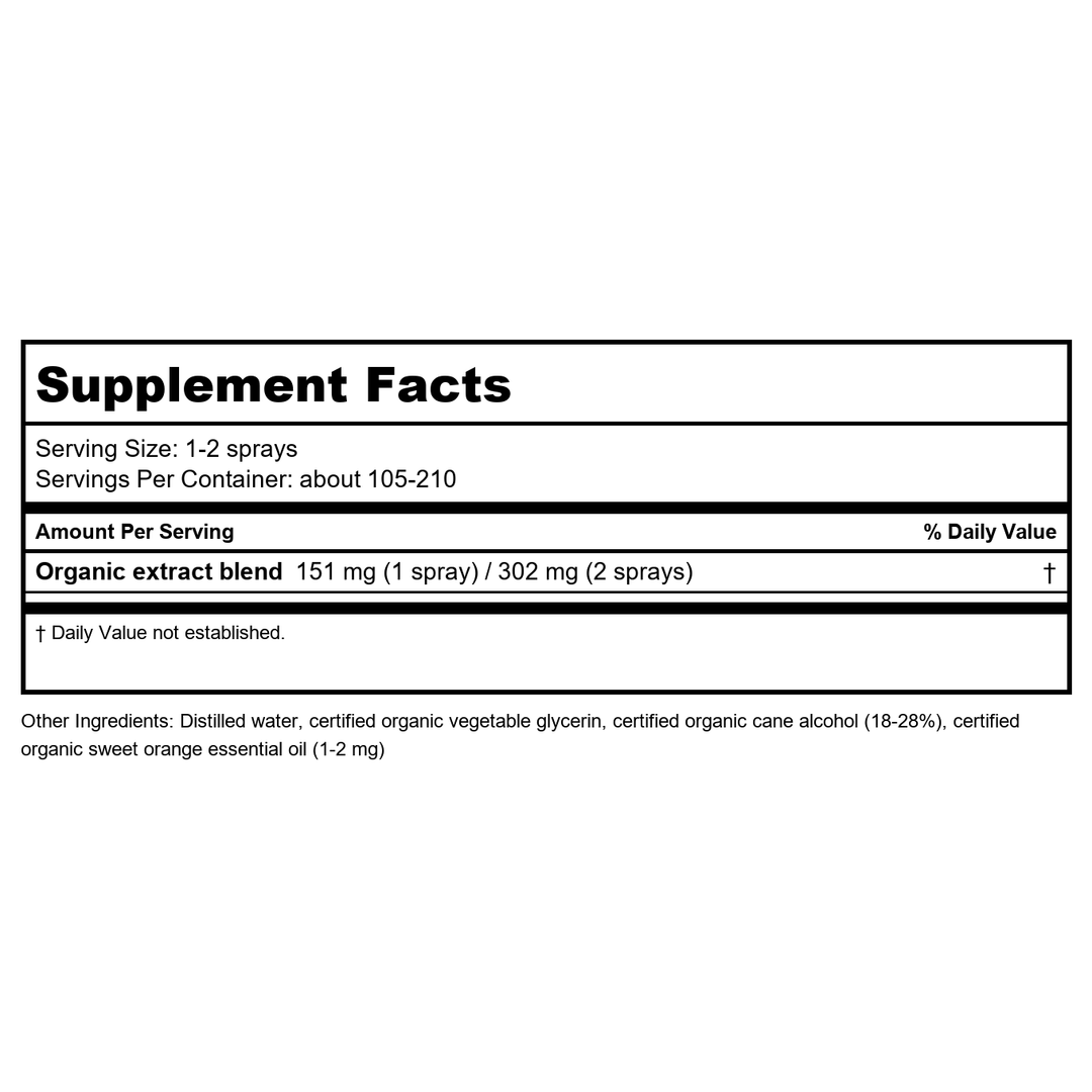 Herb Pharm Kids Throat TLC 1oz - Supplement Facts panel