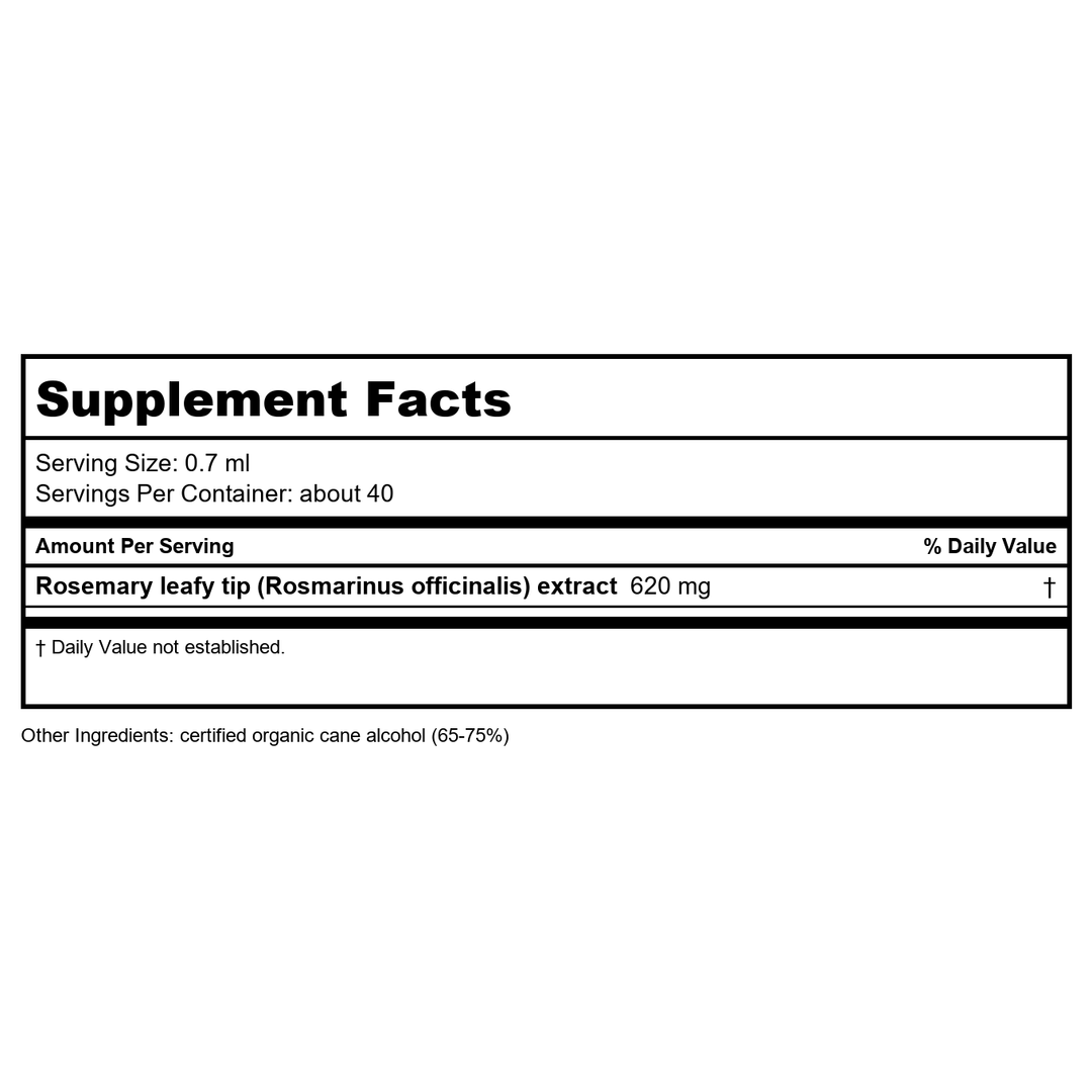 Herb Pharm Rosemary 1oz - Supplement Facts panel