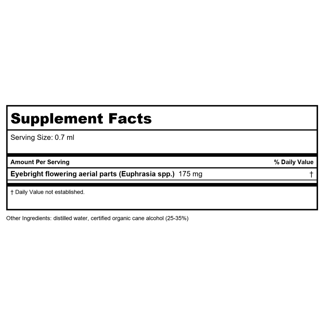Herb Pharm Eyebright 1oz - Supplement Facts panel