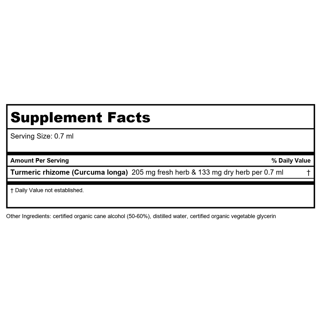 Herb Pharm Inflamma Response 1oz - Supplement Facts panel