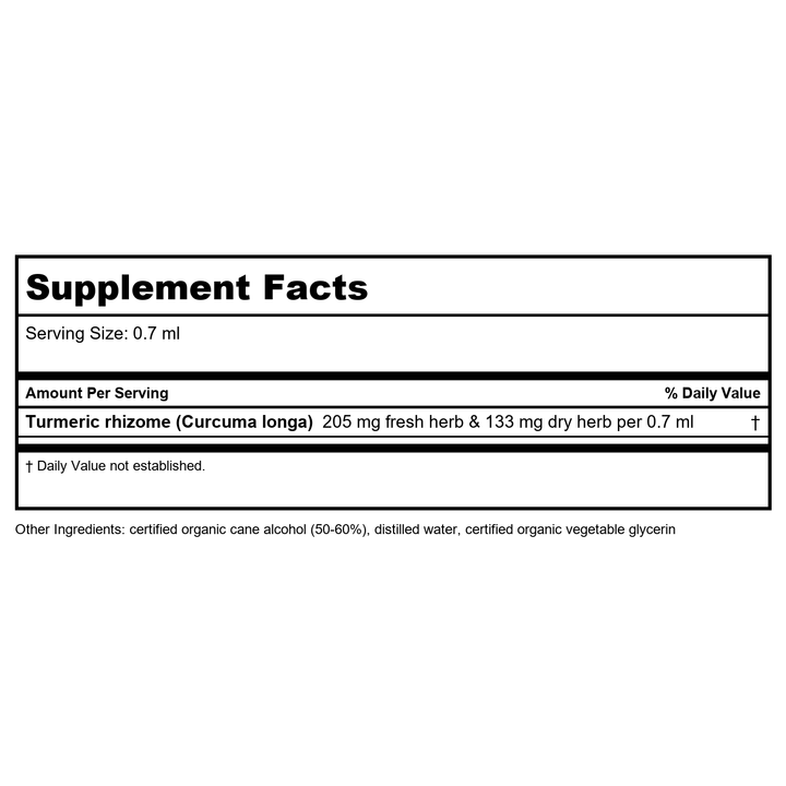 Herb Pharm Inflamma Response 1oz - Supplement Facts panel