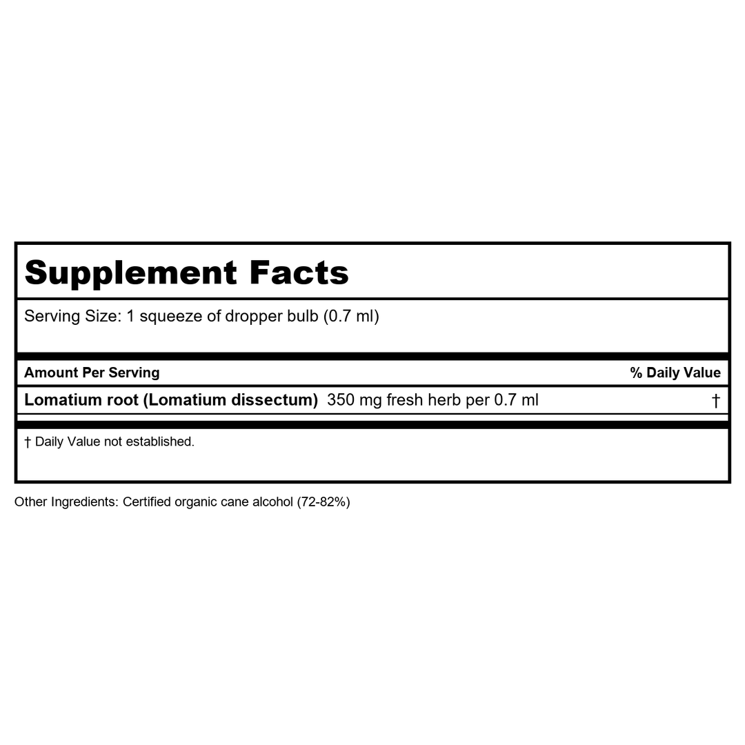 Herb Pharm Lomatium 4oz - Supplement Facts panel