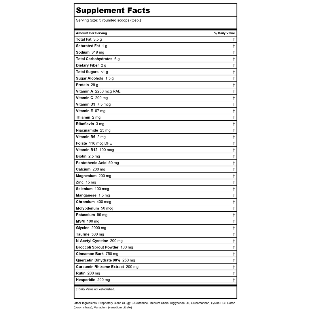 Vital Nutrients Vital Clear 942 Grams - Supplement Facts panel