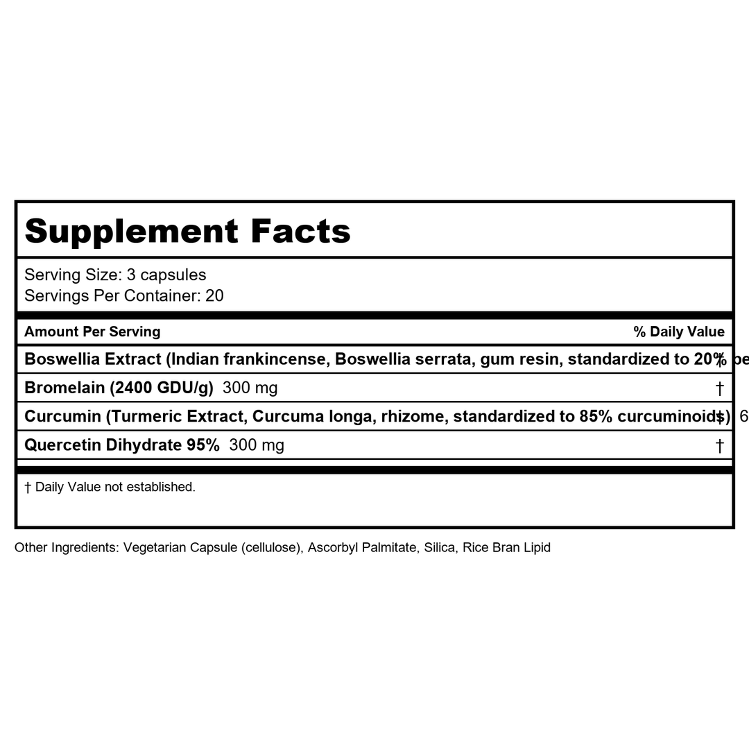 Vital Nutrients BCQ 60 Capsules - Supplement Facts panel