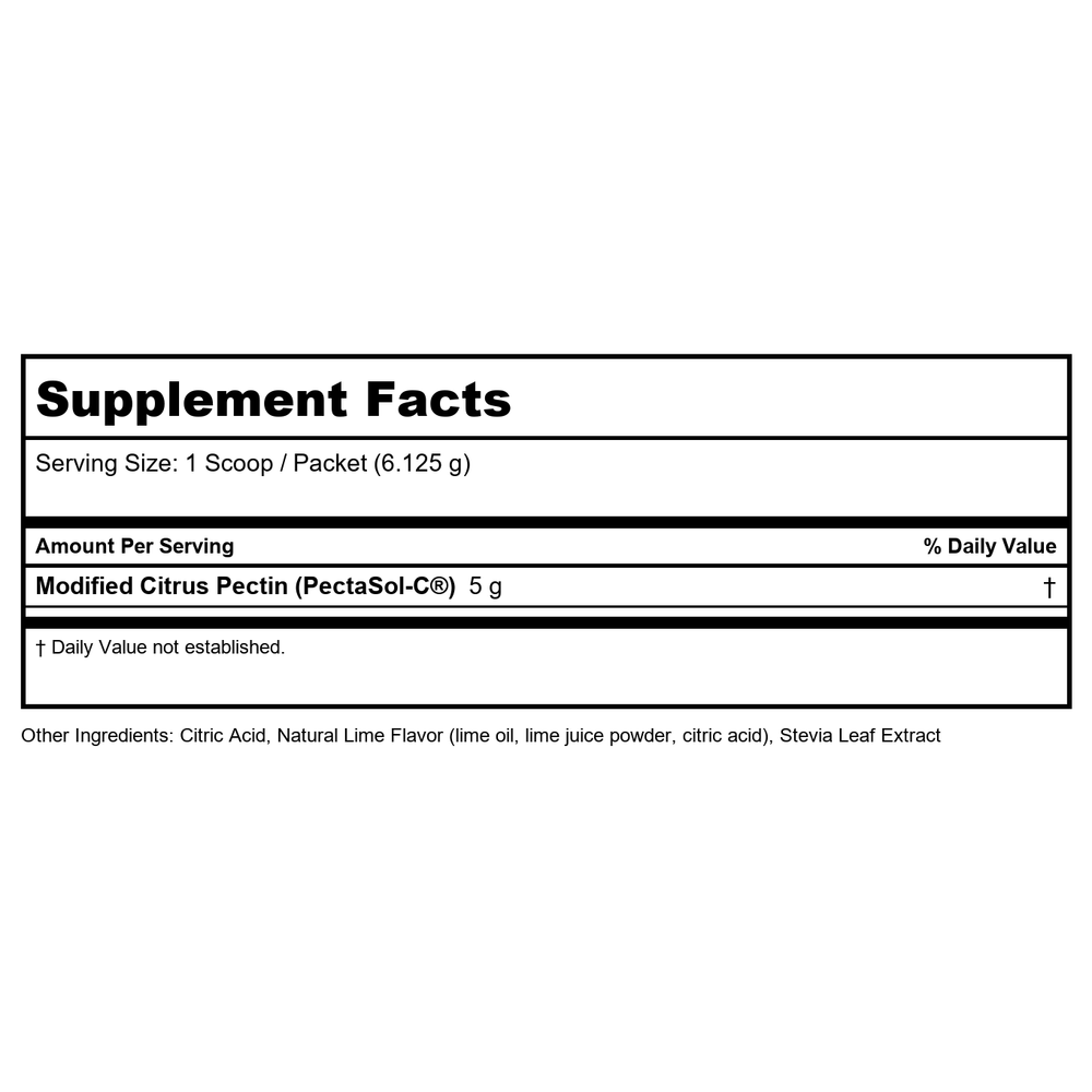 Clinical Synergy PectaSol-C Professional Lime Powder 551.25 Grams - B08F149TT7 - Supplement Facts panel
