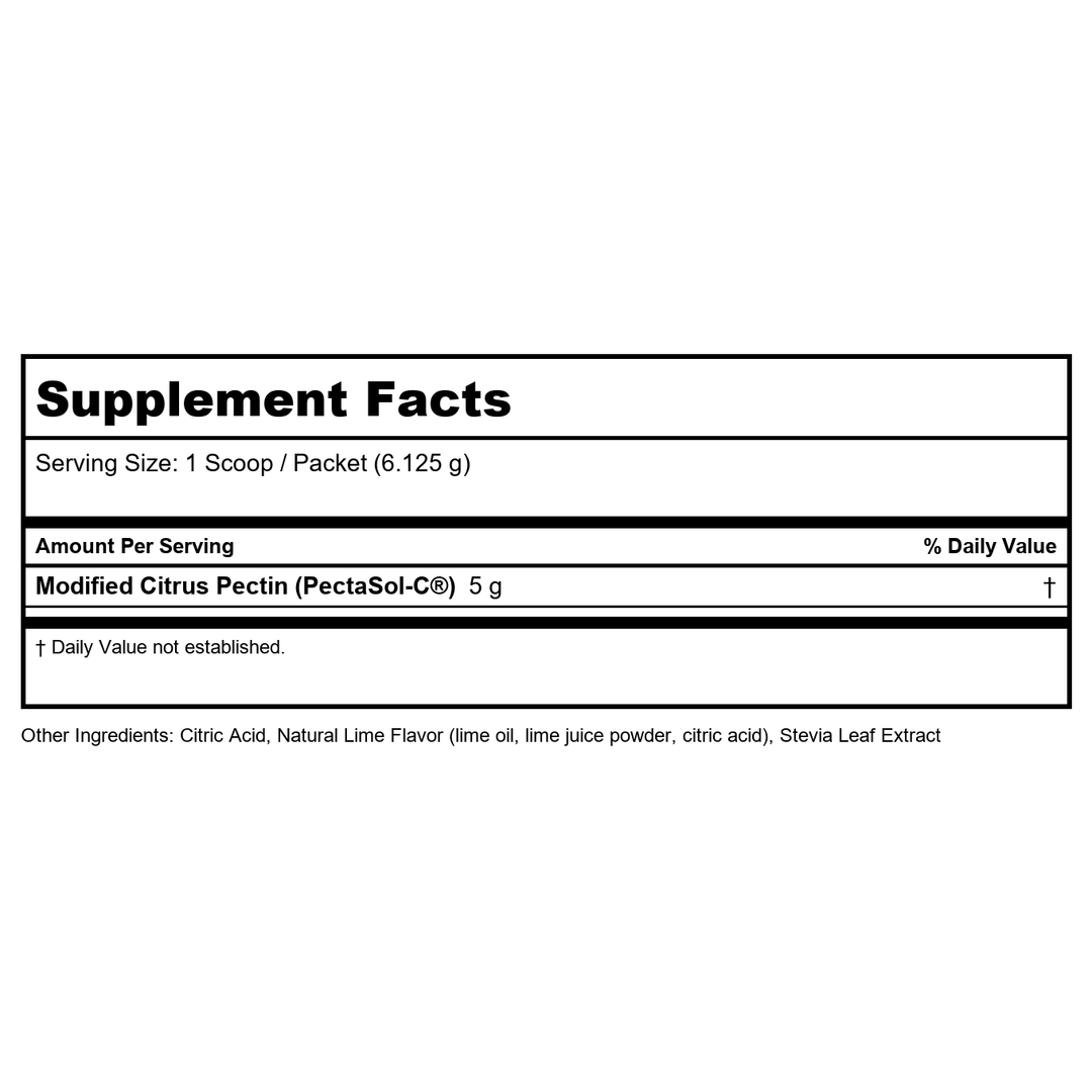 Clinical Synergy PectaSol-C Professional Lime Powder 551.25 Grams - B08F149TT7 - Supplement Facts panel