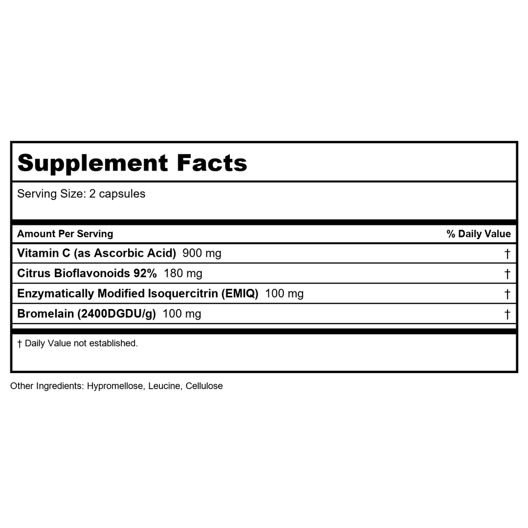 Vital Nutrients Aller-C 200 Vcaps - Supplement Facts panel