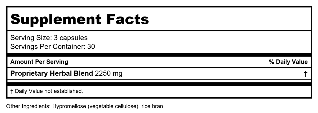 Health Concerns OsteoHerbal 90 Capsules - Supplement Facts panel