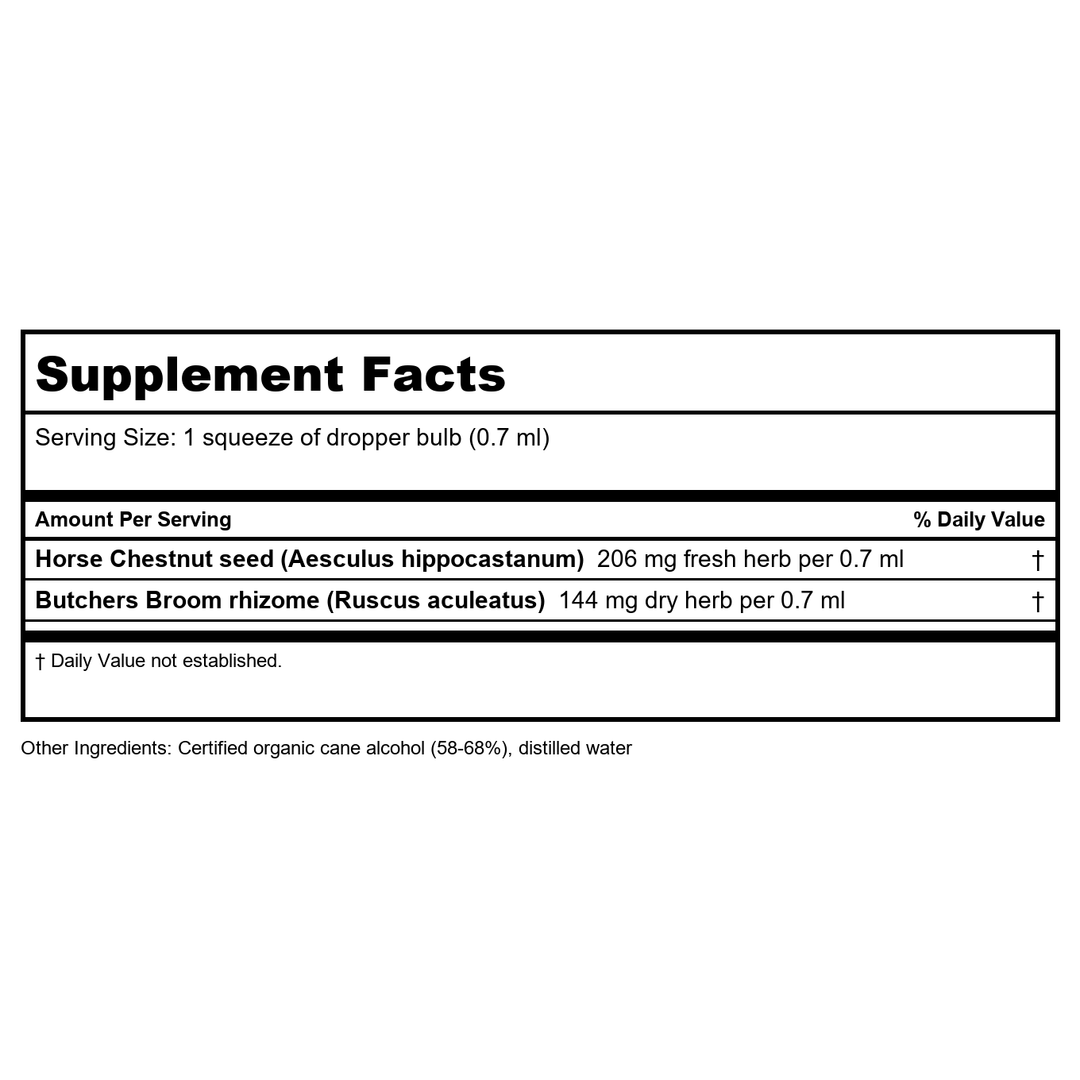 Herb Pharm Vein Health 4oz - Supplement Facts panel