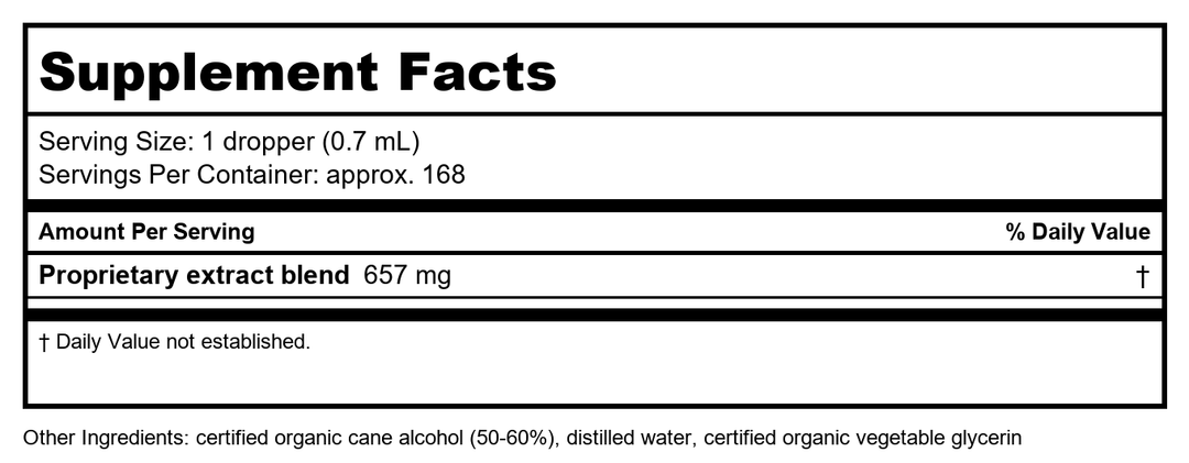 Herb Pharm Liver Health 4oz - Supplement Facts panel