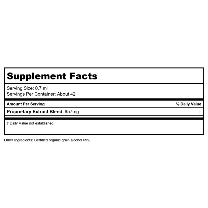 Herb Pharm Liver Health 1oz - Supplement Facts panel