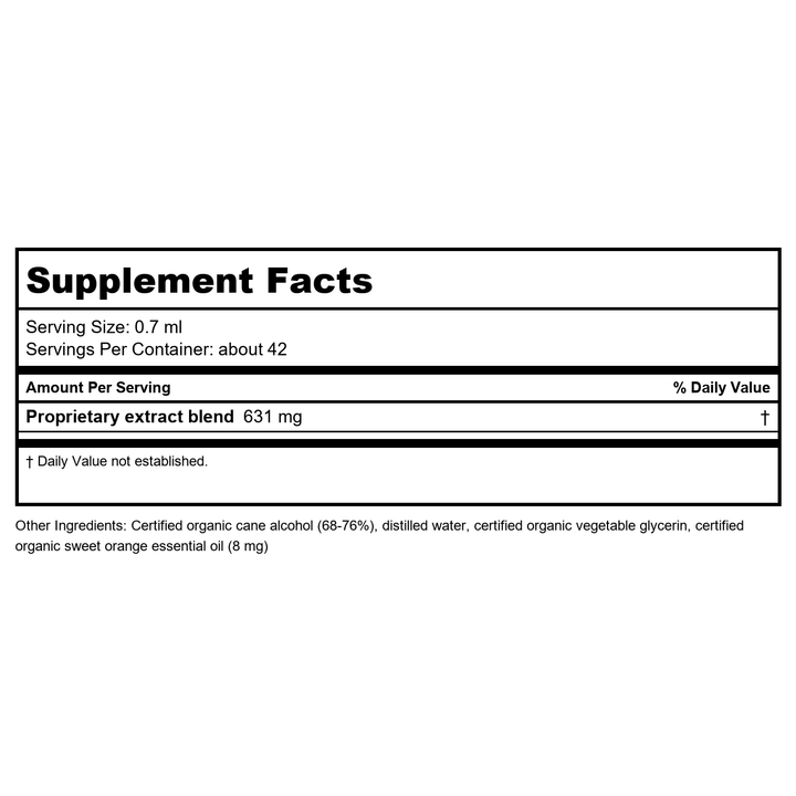 Herb Pharm Anxiety Soother 1oz - - Supplement Facts panel