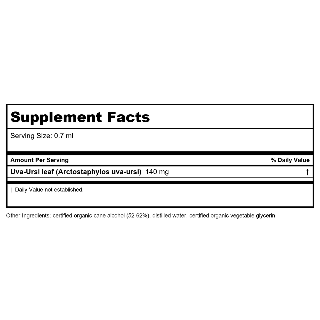 Herb Pharm Uva-Ursi 4oz - Supplement Facts panel