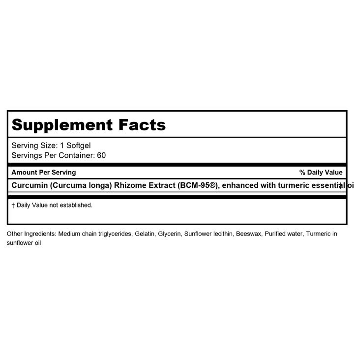 EuroMedica CuraPro 375mg 60 Softgels - Supplement Facts panel