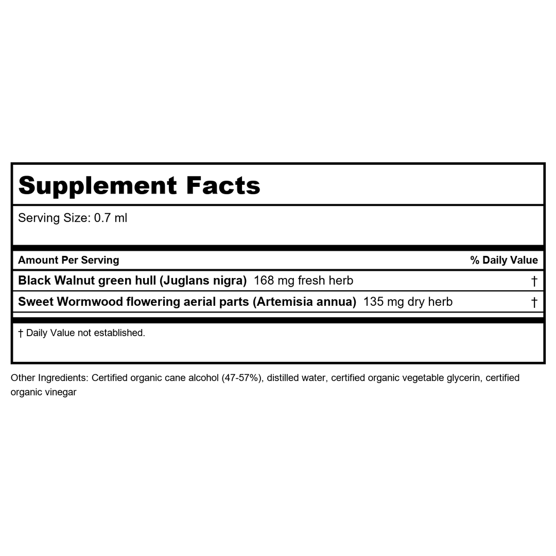 Herb Pharm Intestinal Tract Defense 1oz - Supplement Facts panel