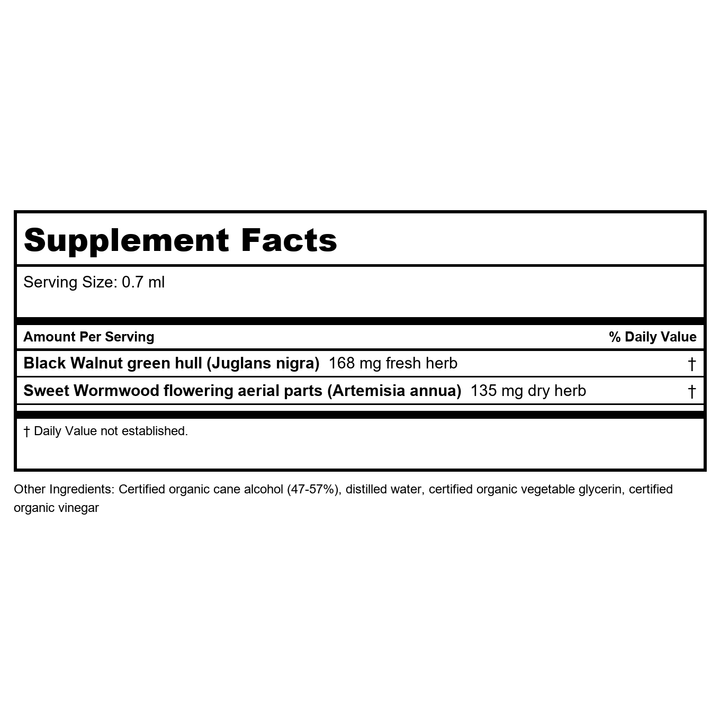 Herb Pharm Intestinal Tract Defense 1oz - Supplement Facts panel