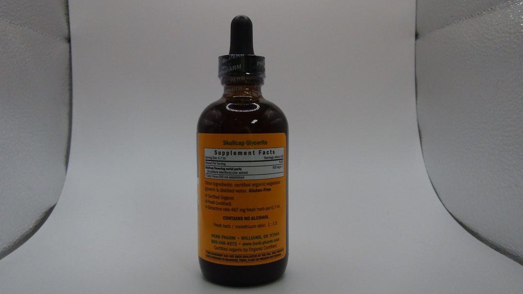 Herb Pharm Skullcap 1oz - Supplement Facts panel