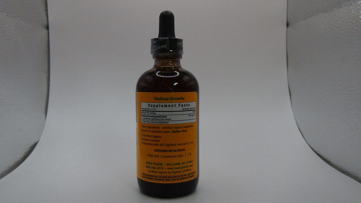 Herb Pharm Skullcap 1oz - Supplement Facts panel