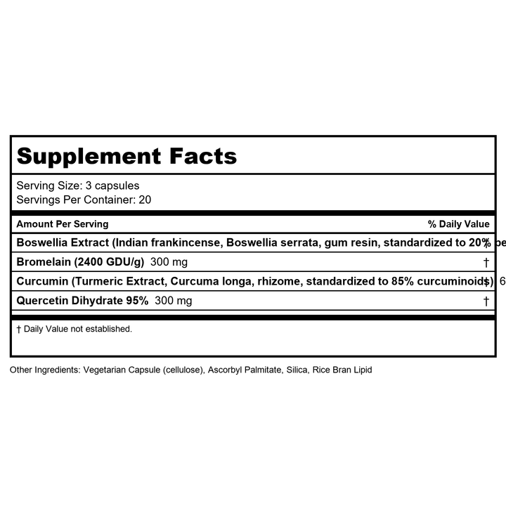 Vital Nutrients BCQ 120 Capsules - Supplement Facts panel