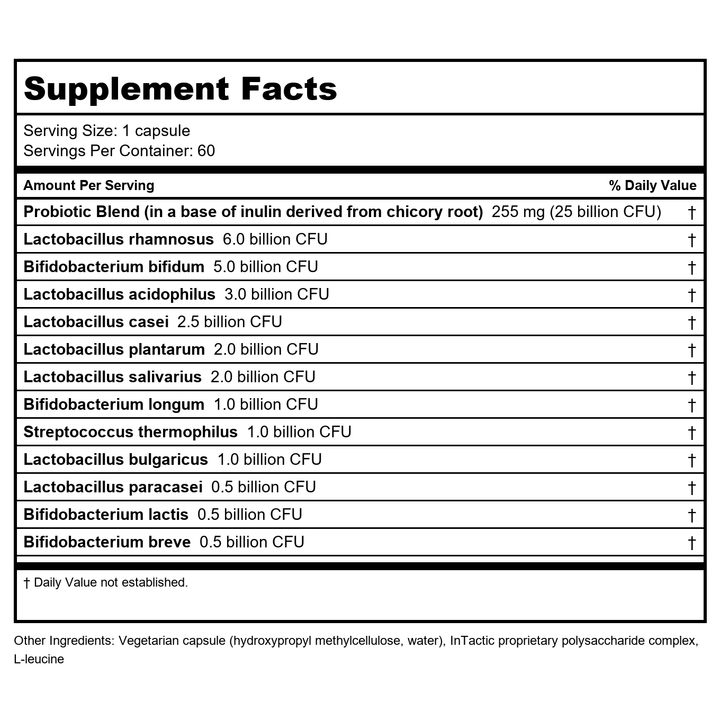 Klaire Labs Ther-Biotic Complete 120 Vcaps - 2 Pack - Supplement Facts panel