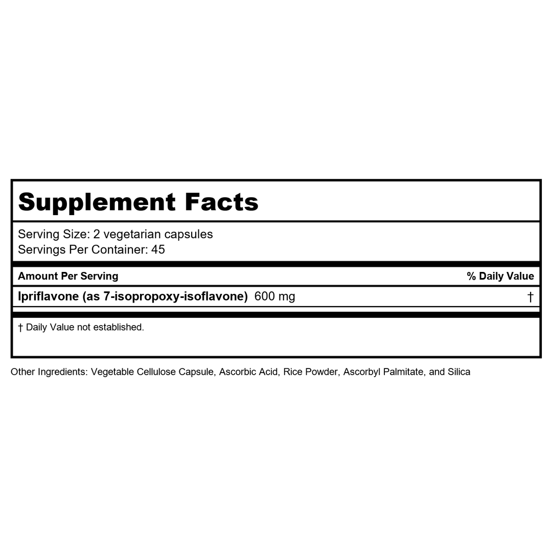 Vital Nutrients d-Pinitol 600mg 60 Vcaps - Supplement Facts panel