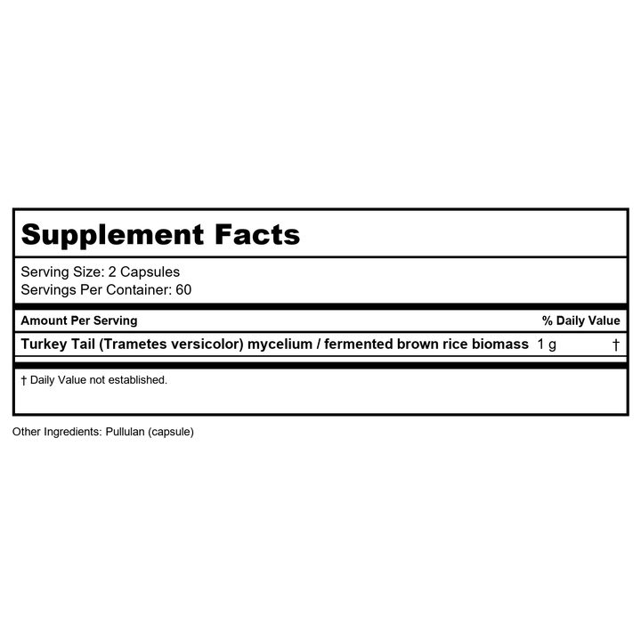 Host Defense Turkey Tail 120 Vcaps - - Supplement Facts panel