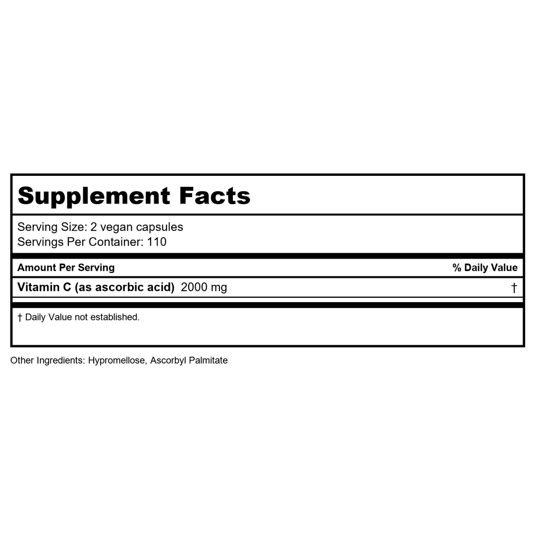 Vital Nutrients Alpha Lipoic Acid 200 mg 60 Vcaps - Supplement Facts panel