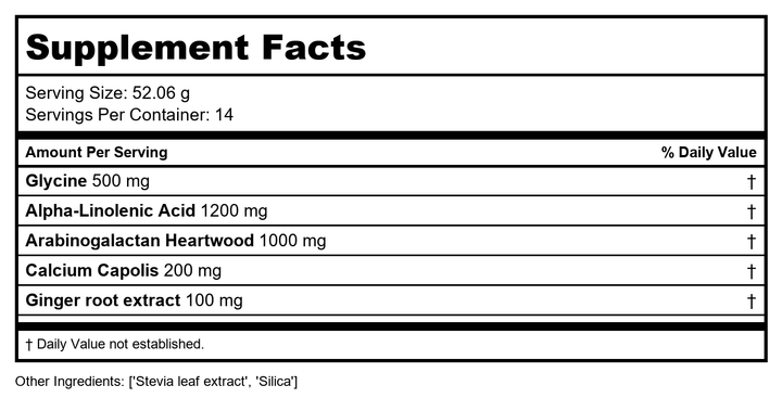 Ortho Molecular SBI Protect Powder 5.3oz - Supplement Facts panel