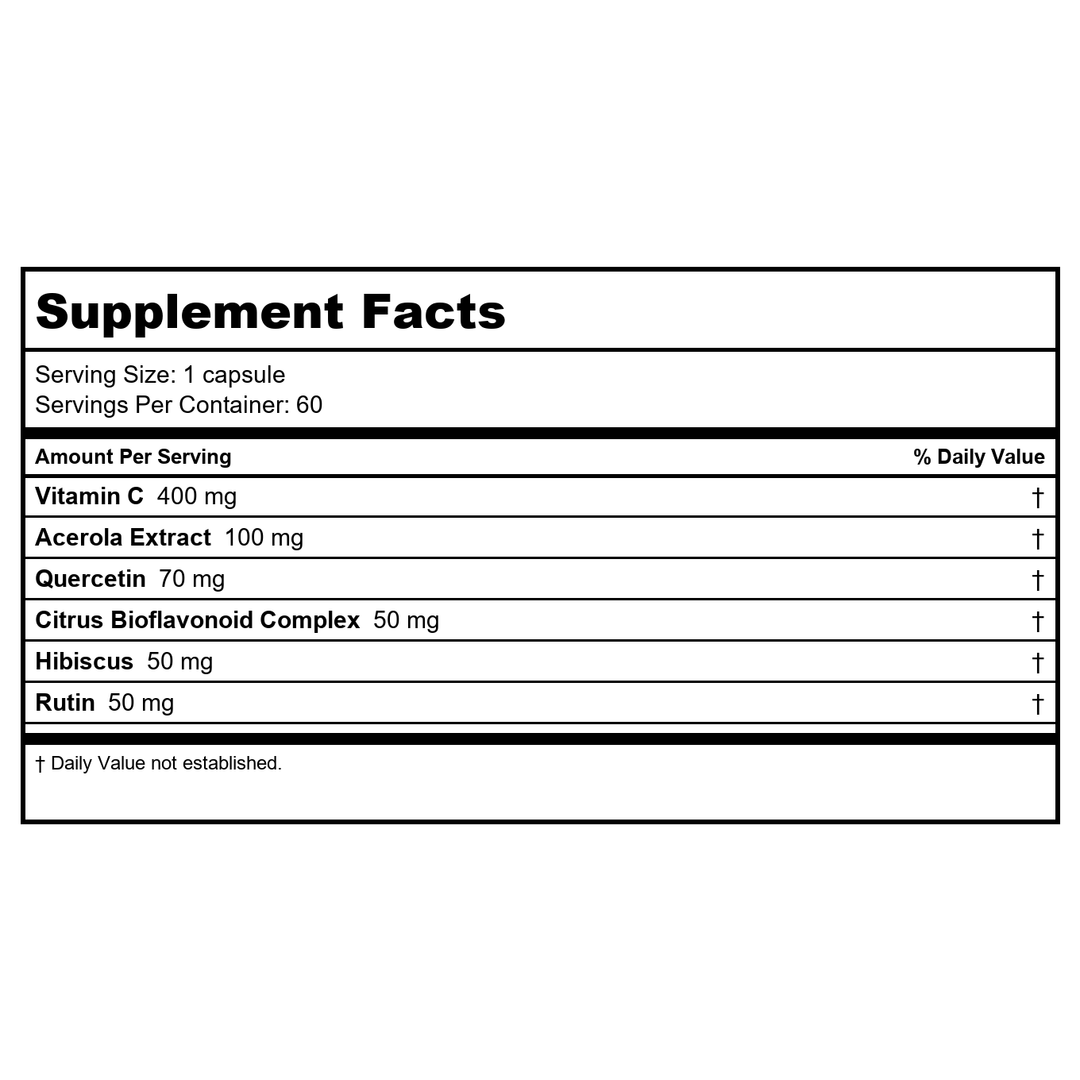 Ortho Molecular C-Flav 60 Capsules - Supplement Facts panel
