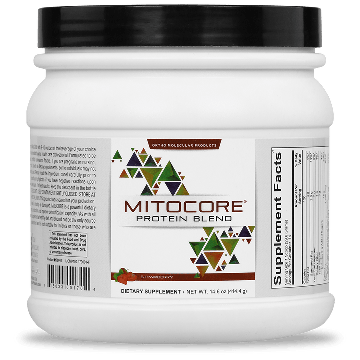 Ortho Molecular MitoCORE Powder Strawberry 14.6 oz - Supplement Facts panel