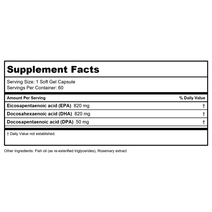 Ortho Molecular OrthoMega Select DHA 60 Softgels - Supplement Facts panel