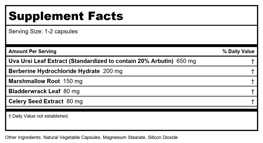 Ortho Molecular Cystistatin 60 Capsules - Supplement Facts panel