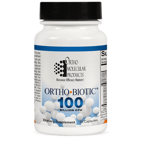 Ortho Molecular Ortho Biotic 100 Billion 30 Capsules - Supplement Facts panel