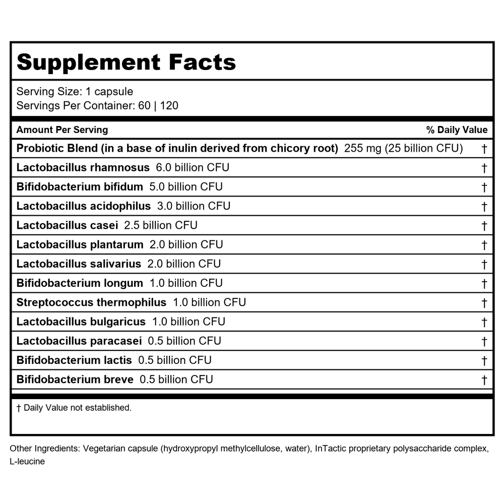 Klaire Labs Ther-Biotic Factor 4 60 Vcaps - 2 Pack - Supplement Facts panel