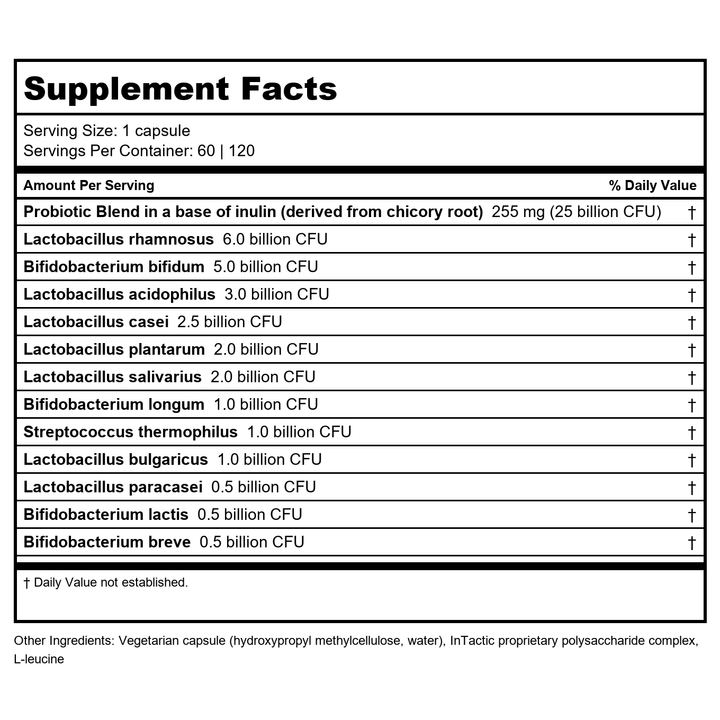Klaire Labs Ther-Biotic Complete Powder 2.1oz - Supplement Facts panel