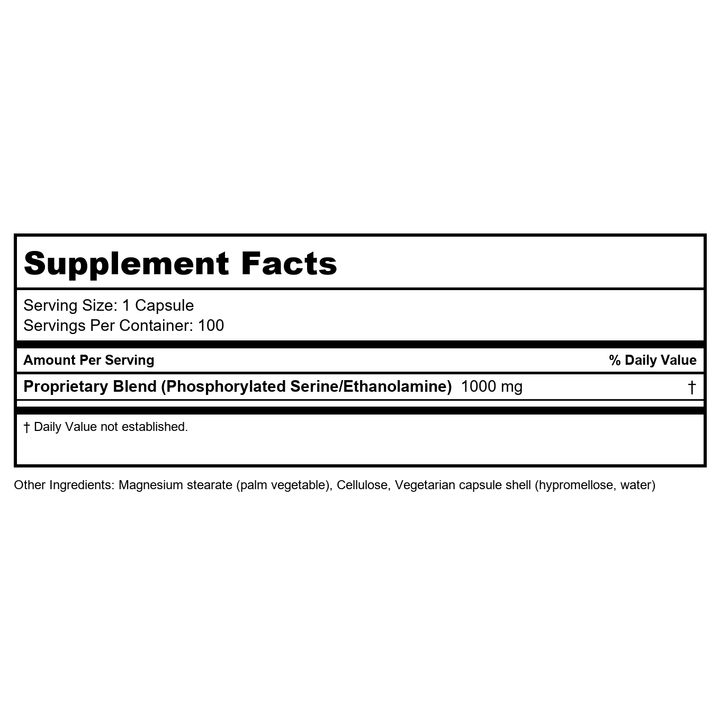 InterPlexus Seriphos 100 Capsules - Supplement Facts panel