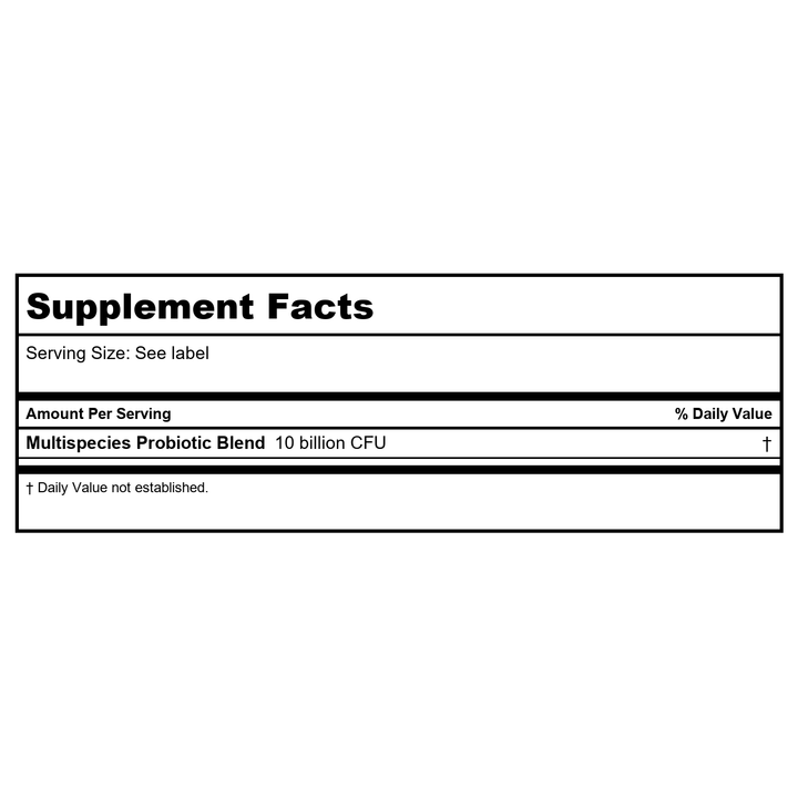 Klaire Labs Vital-10 Powder 2oz - Supplement Facts panel
