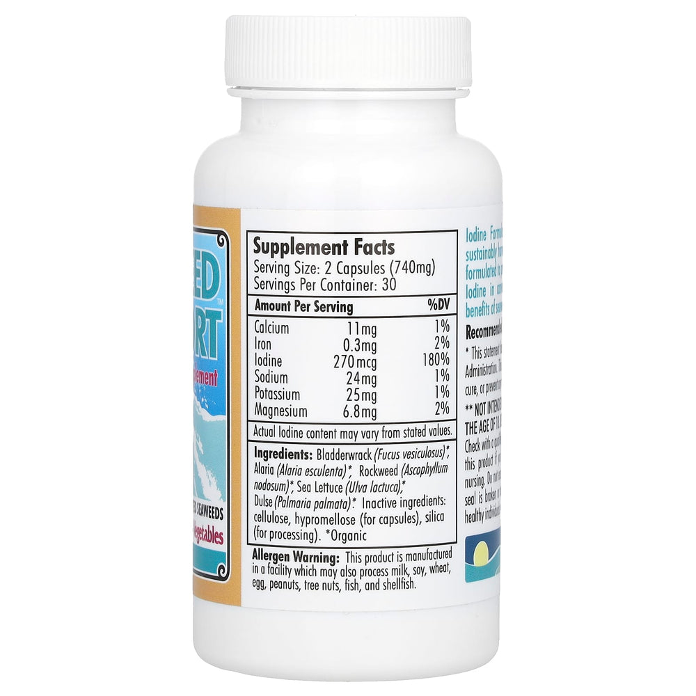 Ecological Formulas Kelp 90 Capsules - Supplement Facts panel