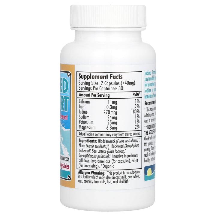 Ecological Formulas Kelp 90 Capsules - Supplement Facts panel