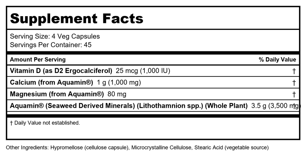 Now Foods Red Mineral Algae 180 Vcaps - 1538 - 3 Pack - Supplement Facts panel
