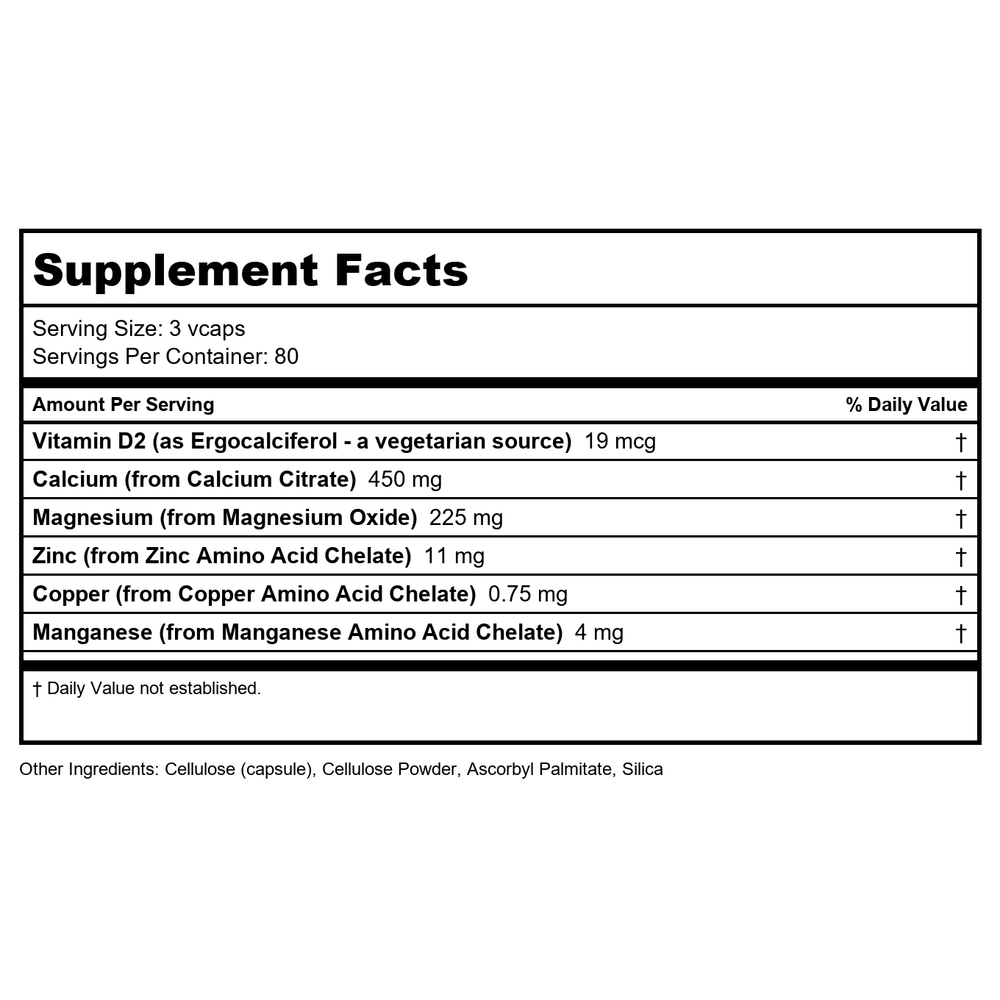 Now Foods Calcium Citrate Caps 240 Vcaps - 1237 - Supplement Facts panel