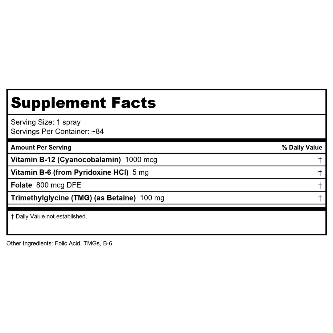 Now Foods Vitamin B-12 Liposomal Spray 2oz - 3910 - Supplement Facts panel