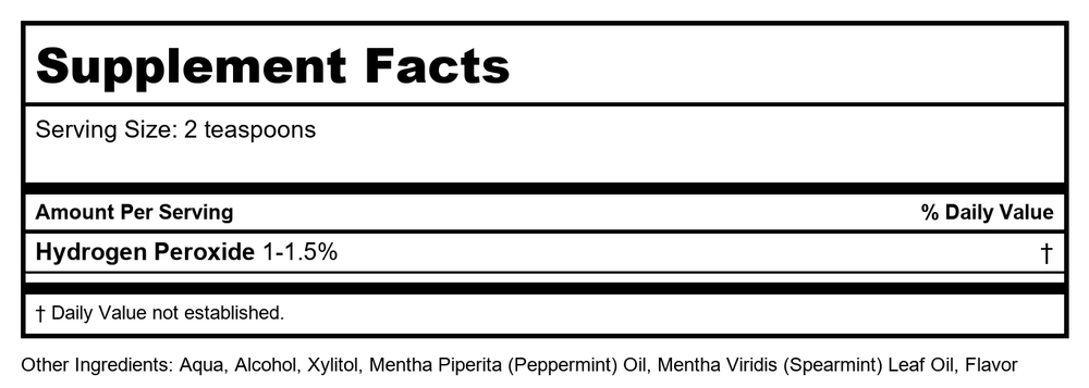 Heritage HPM 16oz - Supplement Facts panel