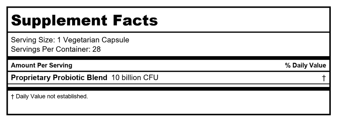Klaire Labs ABX Support 28 Vcaps - Supplement Facts panel