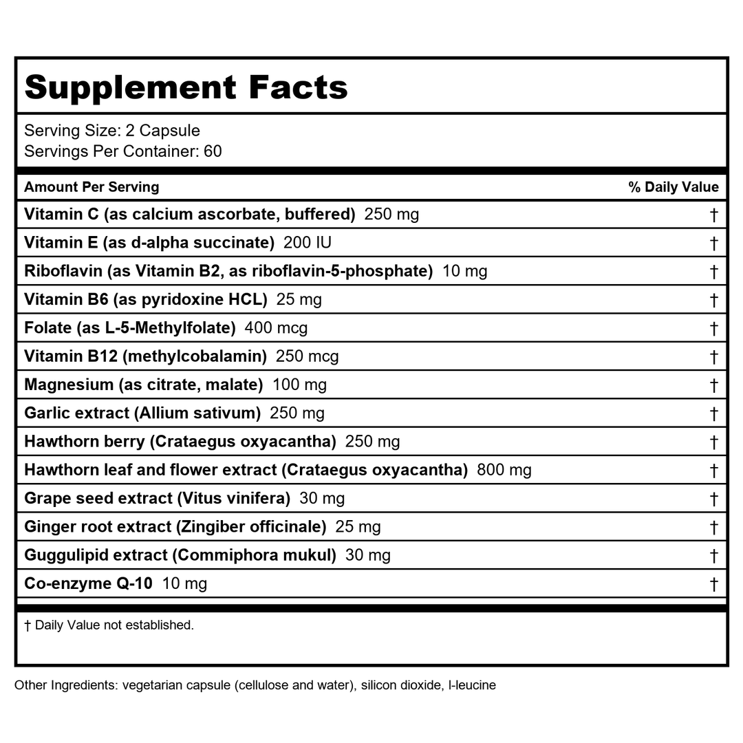 Vitanica Cardioblend 120 Vcaps - Supplement Facts panel
