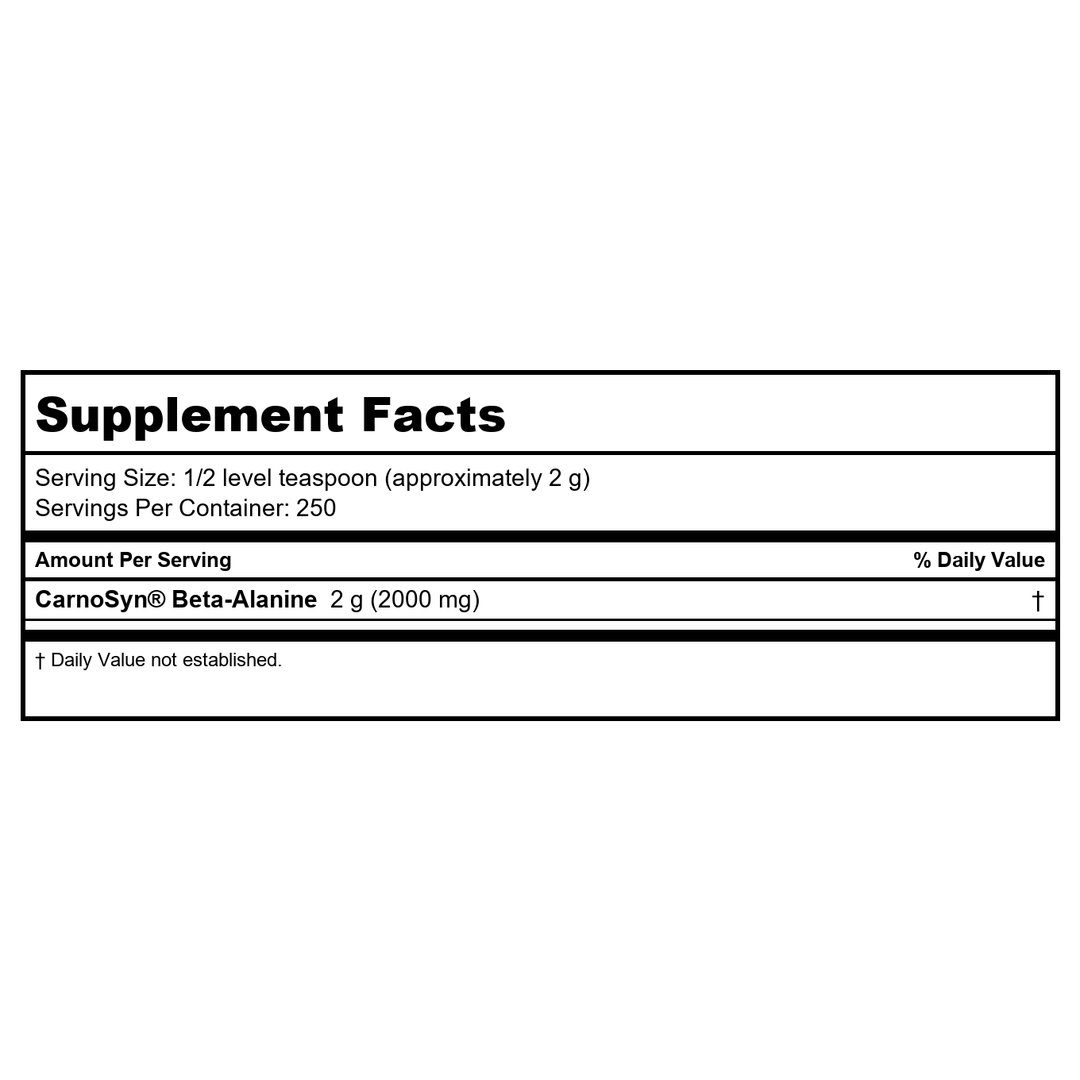 Now Sports Beta-Alanine 500 Grams - 2007 - Supplement Facts panel