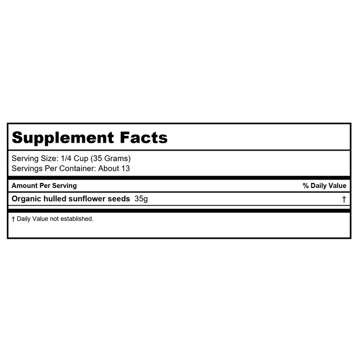 Now Real Food Sunflower Seeds Roasted &amp; Salted 16oz - 7054 - Supplement Facts panel
