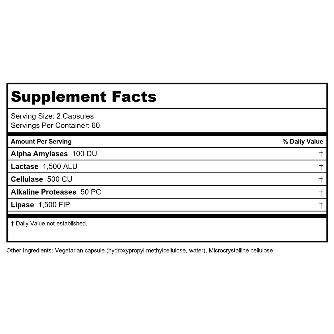 Klaire Labs Vital-Dophilus Plus 100 Vcaps - 2 Pack - Supplement Facts panel