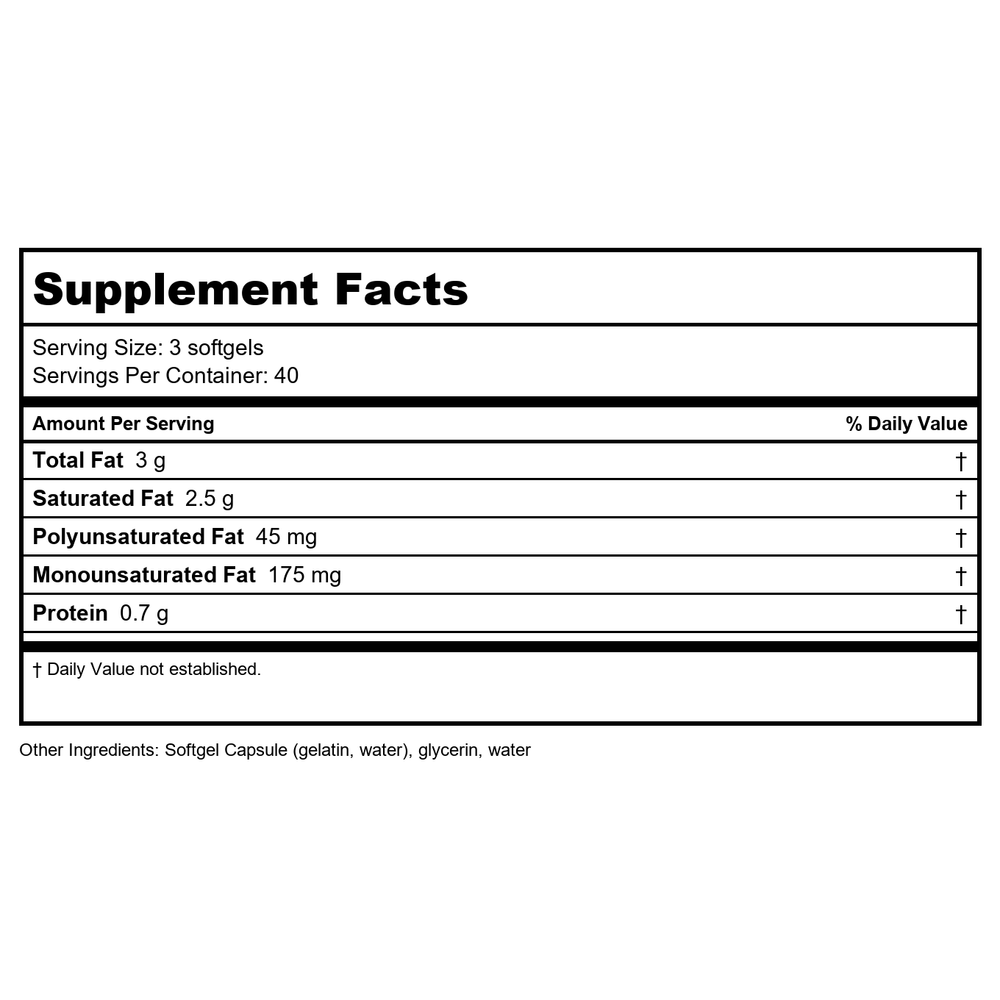 Now Foods Virgin Coconut Oil 1000 mg 120 Softgels - 1718 - 2 Pack - Supplement Facts panel