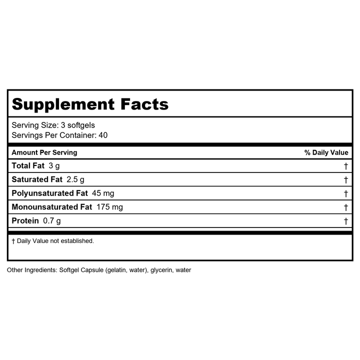 Now Foods Virgin Coconut Oil 1000 mg 120 Softgels - 1718 - 2 Pack - Supplement Facts panel